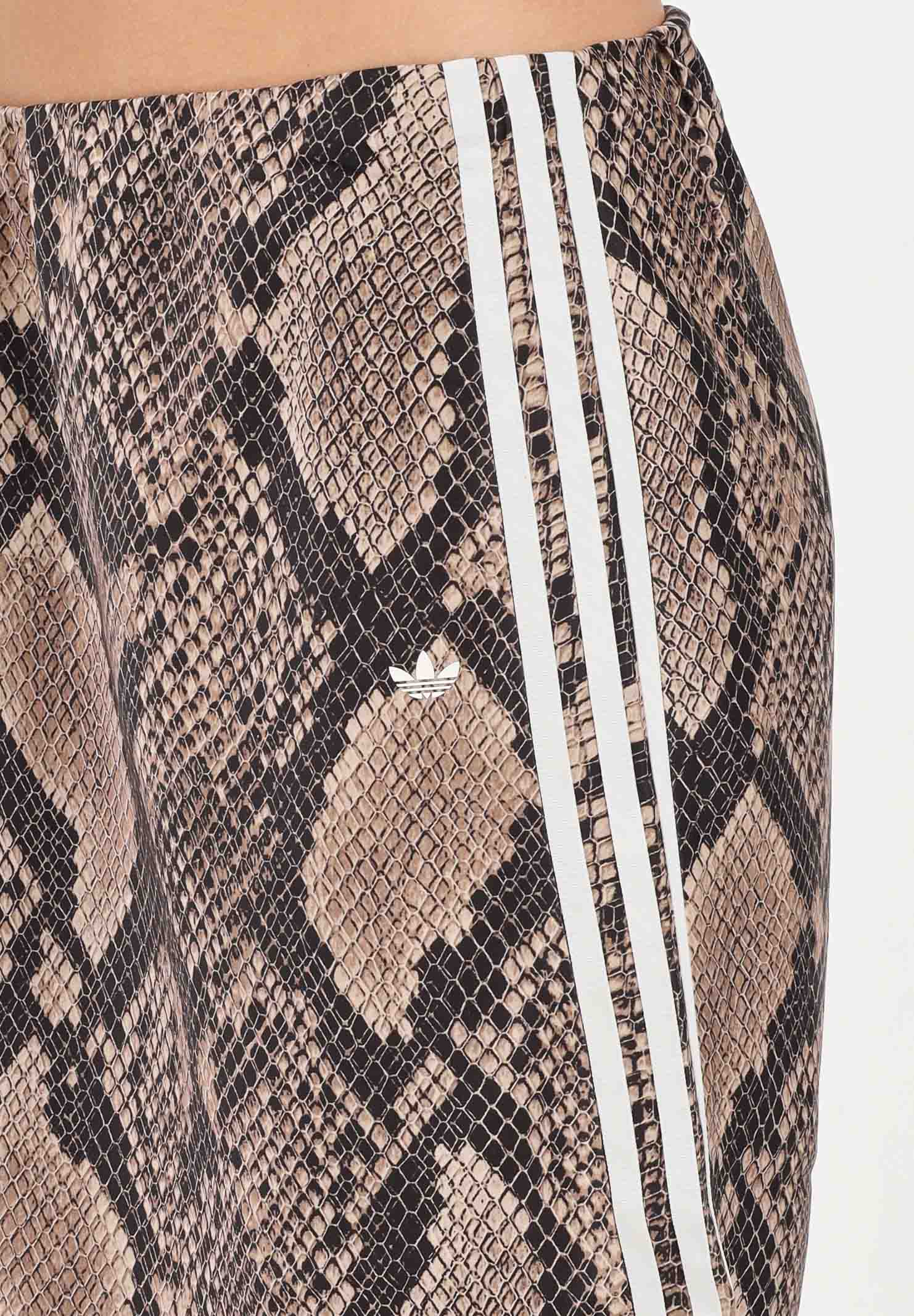 ADIDAS ORIGINALS Gonna midi SNAKE PRINT SATIN beige da donna KX1894 . ADIDAS ORIGINALS 