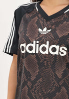 ADIDAS ORIGINALS t-shirt con stampa pitone marrone e nero donna. KX1898 . ADIDAS ORIGINALS 
