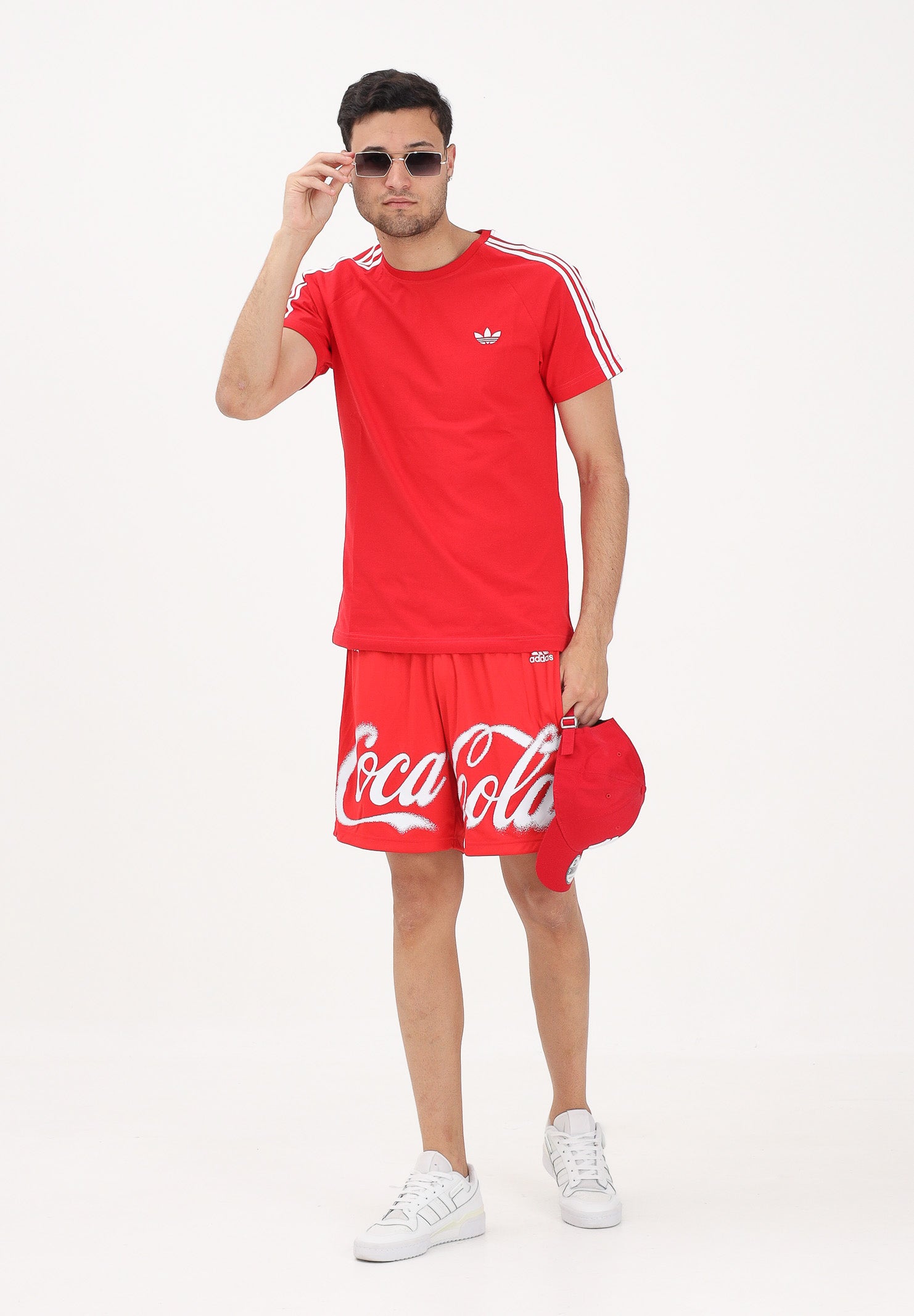 ADIDAS ORIGINALS shorts sportivi Coca-Cola White / Vivid Red bianco e rosso da  uomo e da donna KY2102 . ADIDAS ORIGINALS 