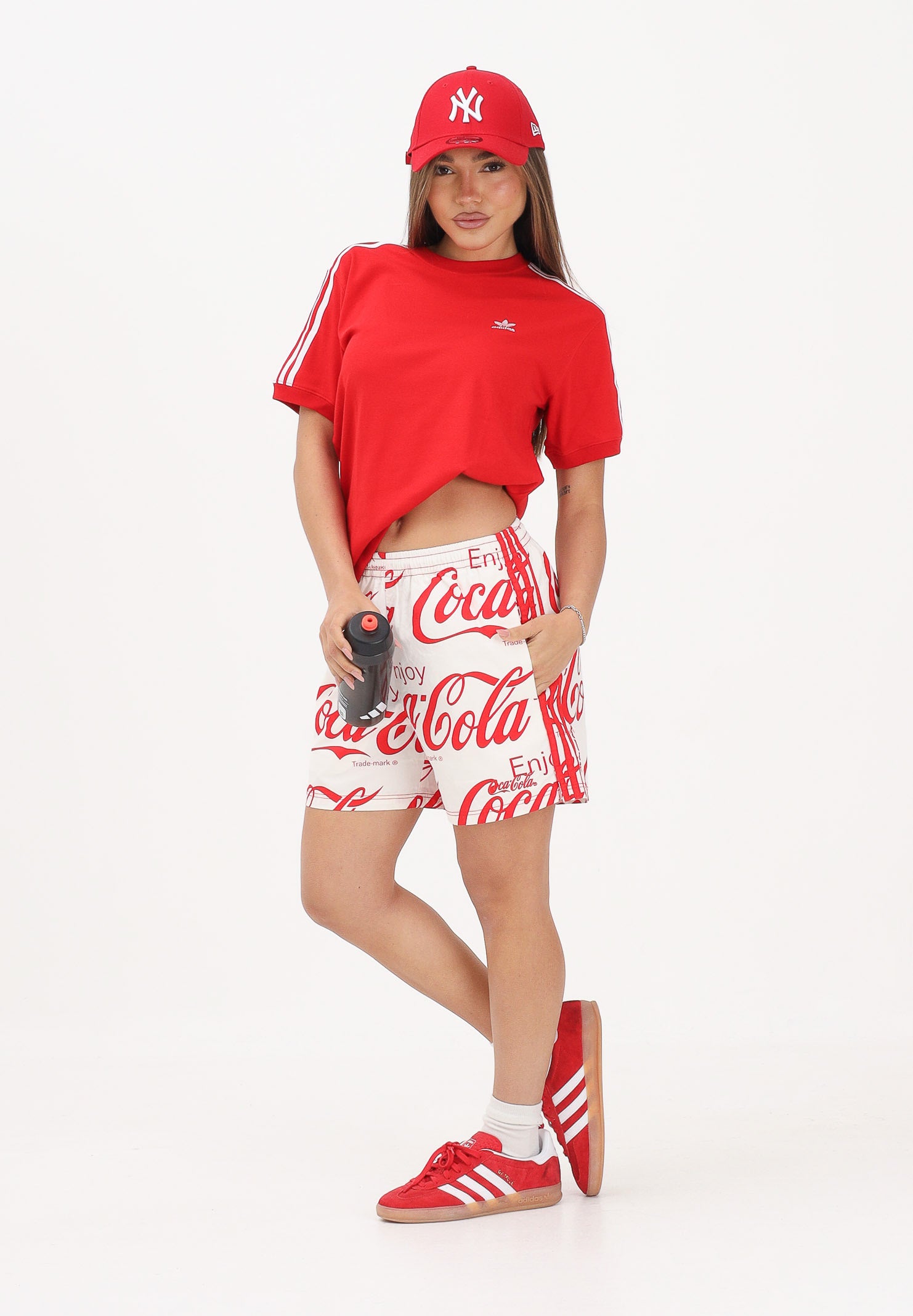 ADIDAS ORIGINALS shorts sportiv iCoca-Cola White bianco e rosso da uomo e donna KY2113 . ADIDAS ORIGINALS 