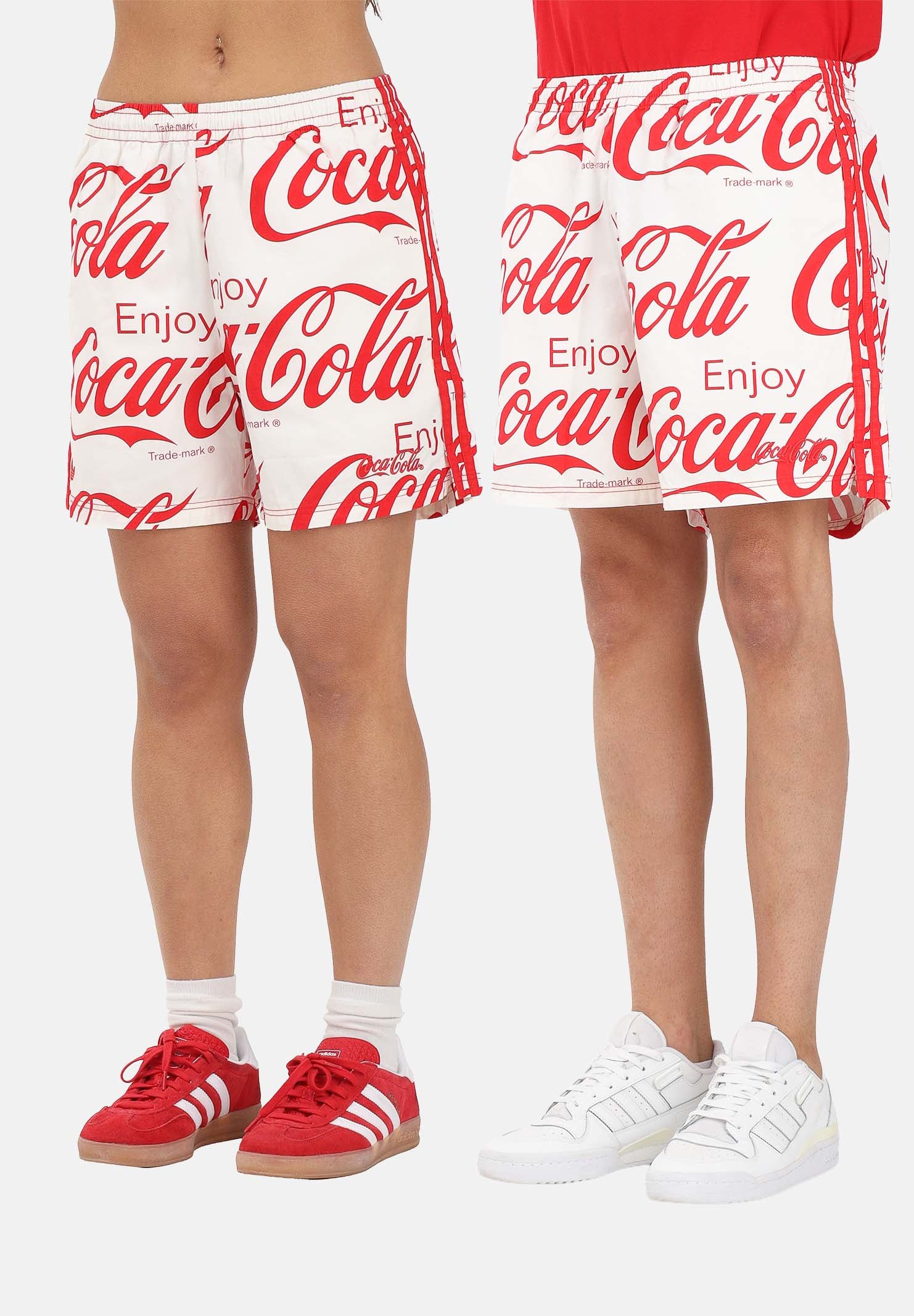 ADIDAS ORIGINALS shorts sportiv iCoca-Cola White bianco e rosso da uomo e donna KY2113 . ADIDAS ORIGINALS 