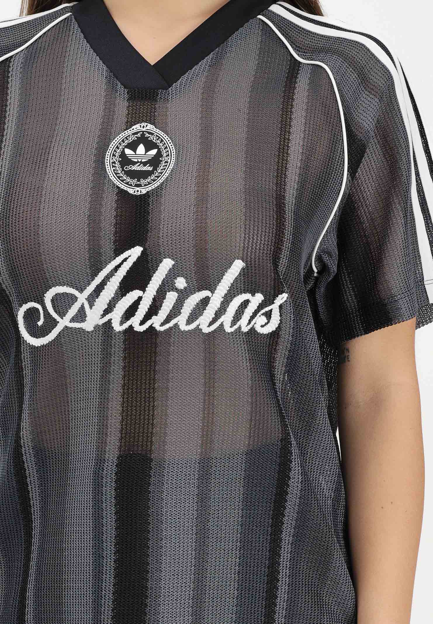 ADIDAS ORIGINALS T-shirt a manica corta SUMMER GLOW KNITTED OVERSIZED nera da donna KY3163 . ADIDAS ORIGINALS 