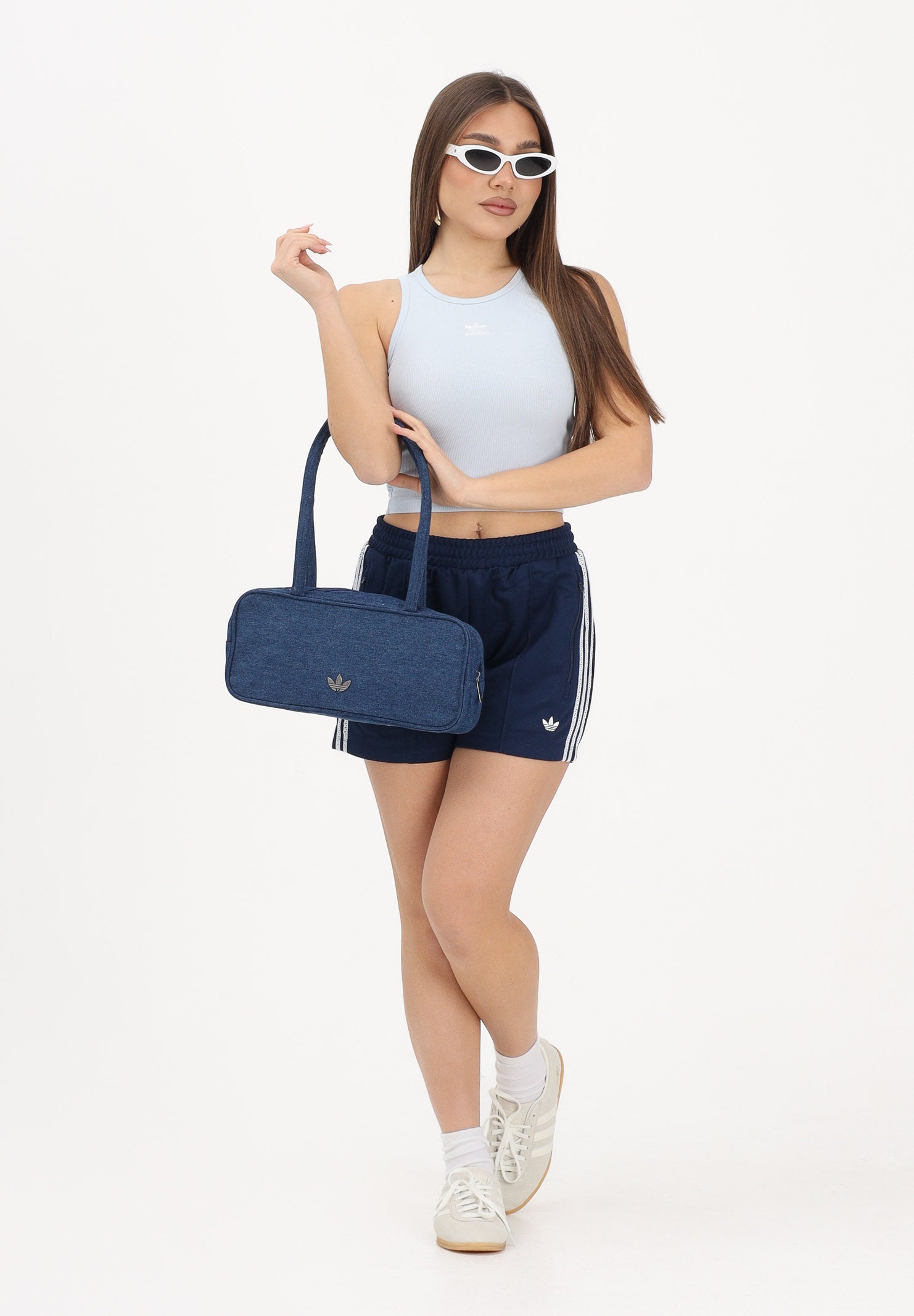 ADIDAS ORIGINALS Shorts sportivo SUMMER GLOW blu da donna KY3168 . ADIDAS ORIGINALS 