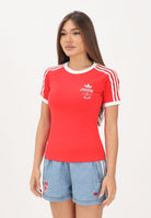 ADIDAS ORIGINALS x Coca Cola T-shirt a manica corta 3 STRIPES rossa da donna KY7558 . ADIDAS ORIGINALS 