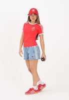 ADIDAS ORIGINALS x Coca-Cola  3-stripes shorts sportivi donna in  blu denim KY7564 . ADIDAS ORIGINALS 
