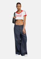 ADIDAS ORIGINALS t-shirt crop Women's Red Coca-Cola Print Crop T-shirt White / Vivid Red bianco e rosso donna. KY7571 . ADIDAS ORIGINALS 
