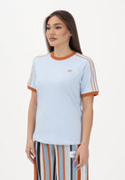ADIDAS ORIGINALS T-shirt a manica corta SUMEMR GLOW ADVANCED THREE STRIPES azzurra da donna KY8125 . ADIDAS ORIGINALS 