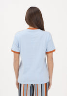 ADIDAS ORIGINALS T-shirt a manica corta SUMEMR GLOW ADVANCED THREE STRIPES azzurra da donna KY8125 . ADIDAS ORIGINALS 