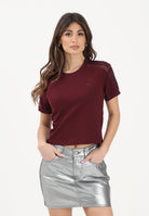 ADIDAS ORIGINALS T-shirt a manica corta LACE CALI bordeaux da donna KC6453 . ADIDAS ORIGINALS 