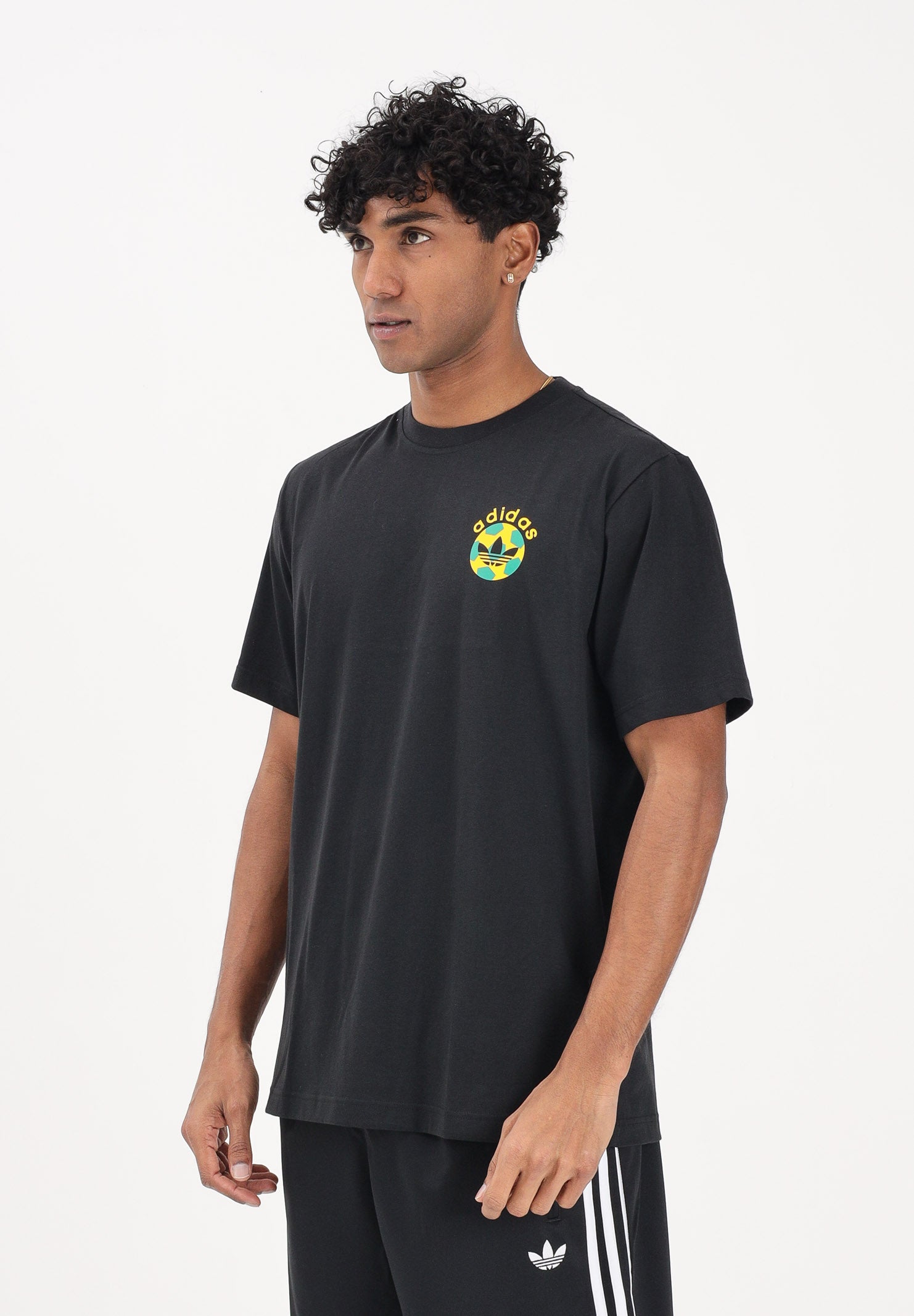 ADIDAS ORIGINALS T-shirt a manica corta Archive Football nera da uomo KC7906 . ADIDAS ORIGINALS 