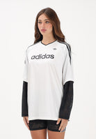 ADIDAS ORIGINALS T-shirt a manica lunga LACE bianca e nera da donna KC8140 . ADIDAS ORIGINALS 