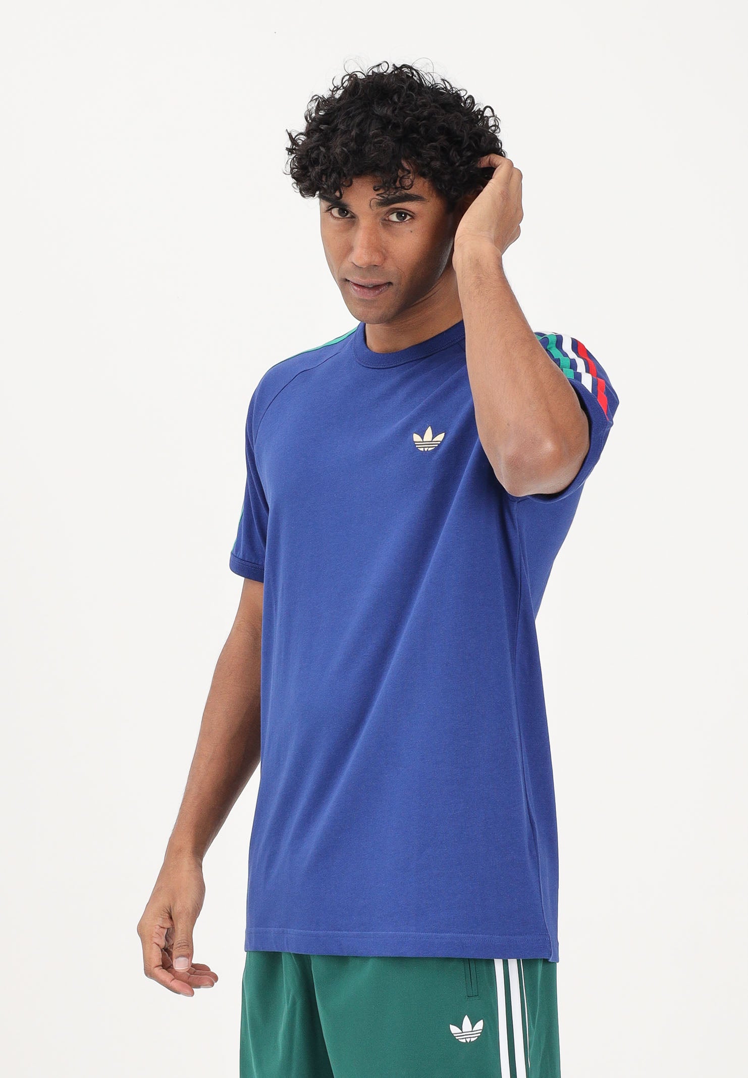 ADIDAS ORIGINALS T-shirt a manica corta Adicolor Sport blu da uomo KC8641 . ADIDAS ORIGINALS 