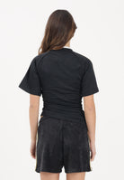 ADIDAS ORIGINALS T-shirt a mainca corta Rouched Football nera da donna KC9123 . ADIDAS ORIGINALS 