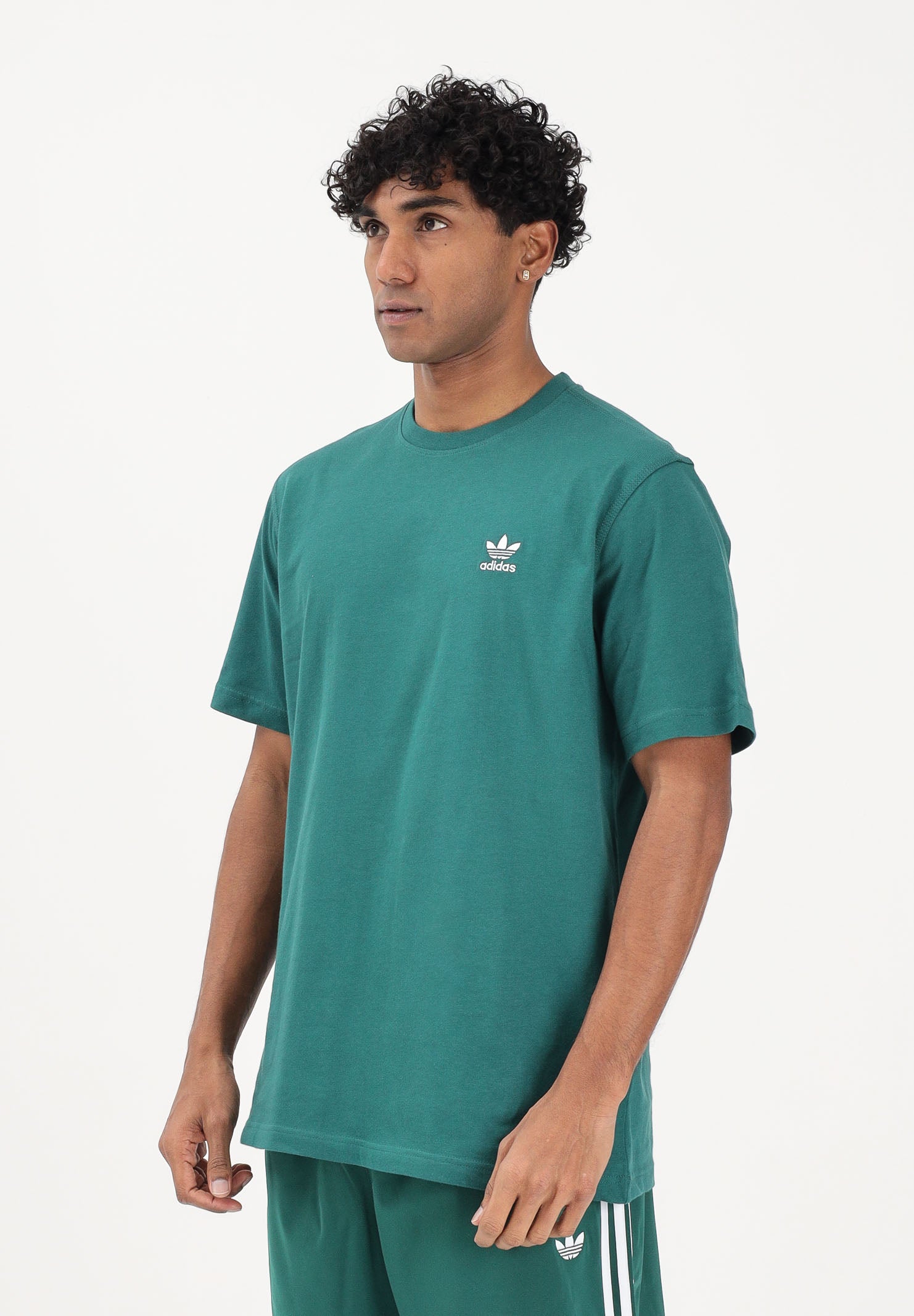 ADIDAS ORIGINALS T-shirt a manica corta Trefoil Essentials verde da uomo KD1323 . ADIDAS ORIGINALS 