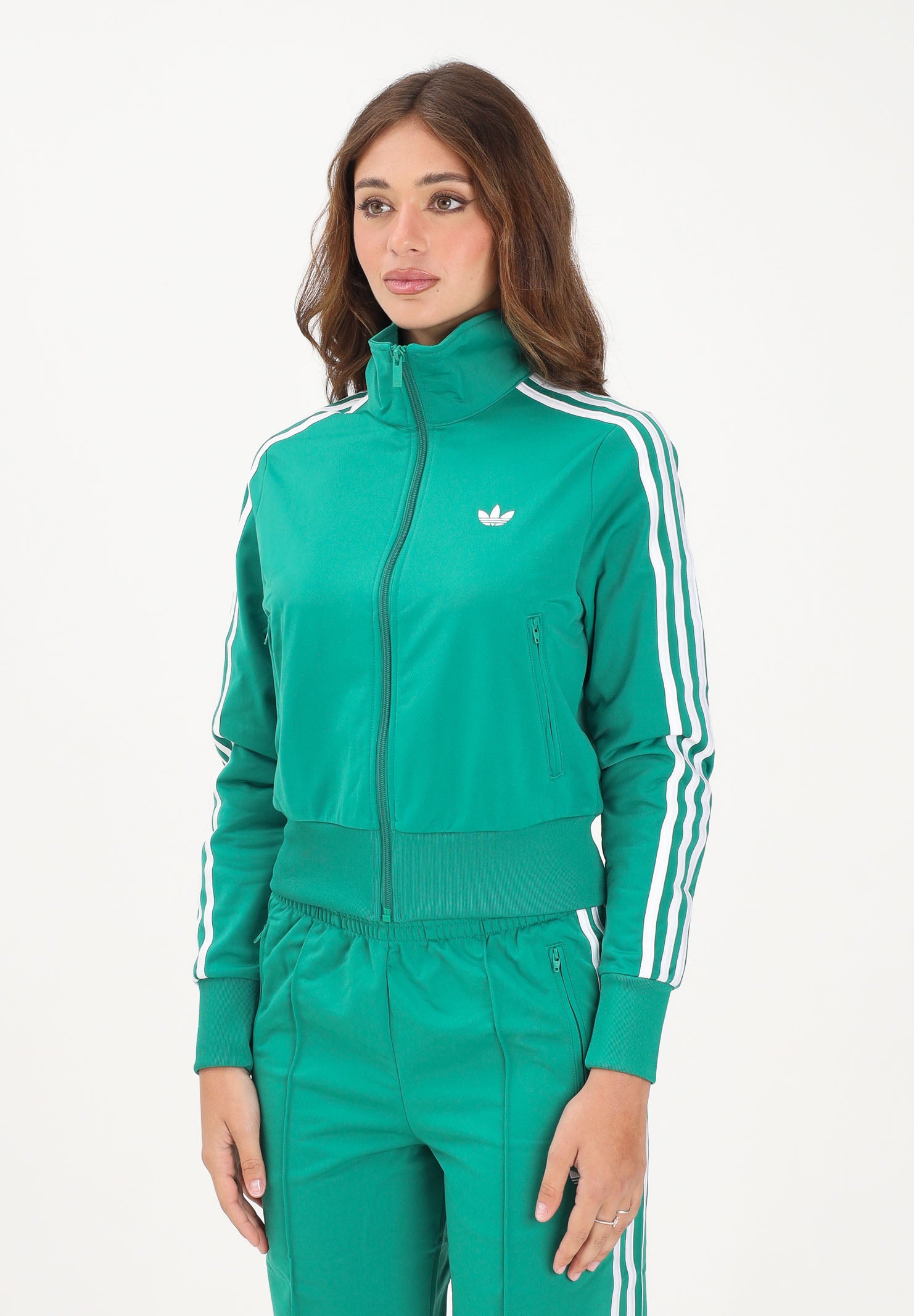 ADIDAS ORIGINALS Felpa con zip FIREBIRD CLASSIC verde da donna KD1333 . ADIDAS ORIGINALS 