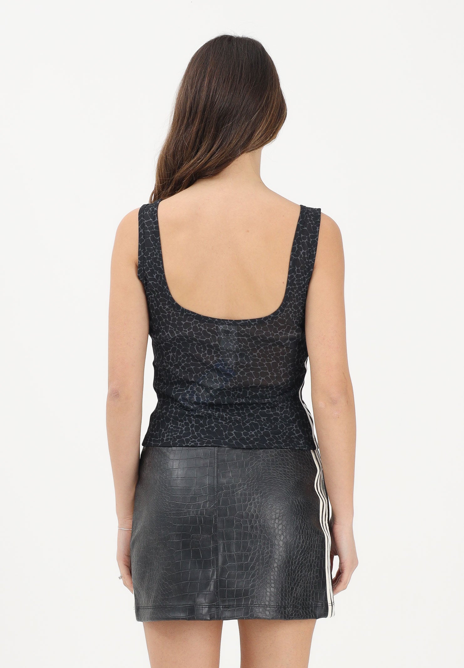 ADIDAS ORIGINALS Top Pleather nero da donna KD2838 . ADIDAS ORIGINALS 
