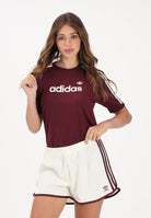 ADIDAS ORIGINALS T-shirt a manica corta LINEAR bordeaux da donna KD3710 . ADIDAS ORIGINALS 