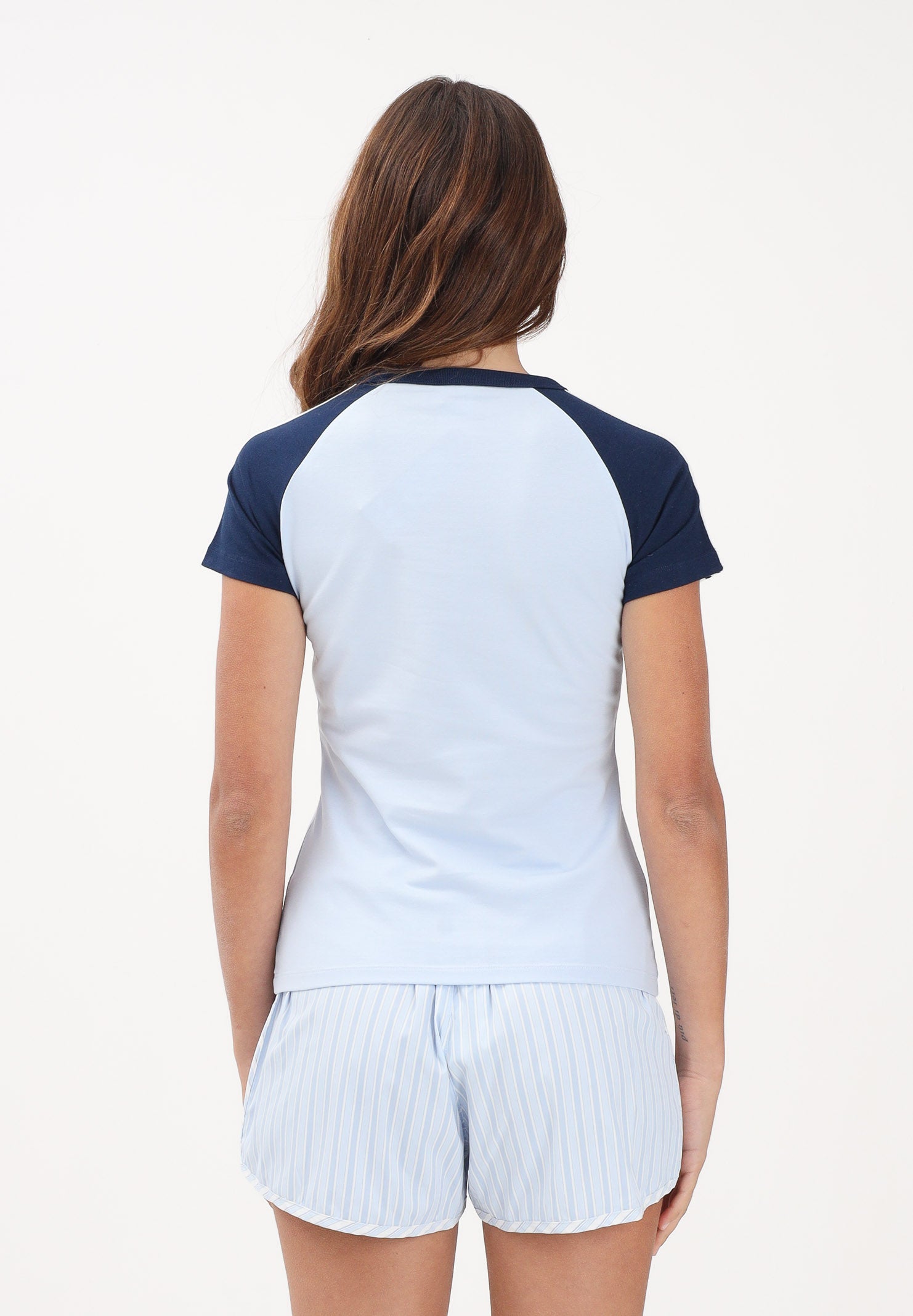 ADIDAS ORIGINALS T-shirt a manica corta SST celeste da donna KD3801 . ADIDAS ORIGINALS 
