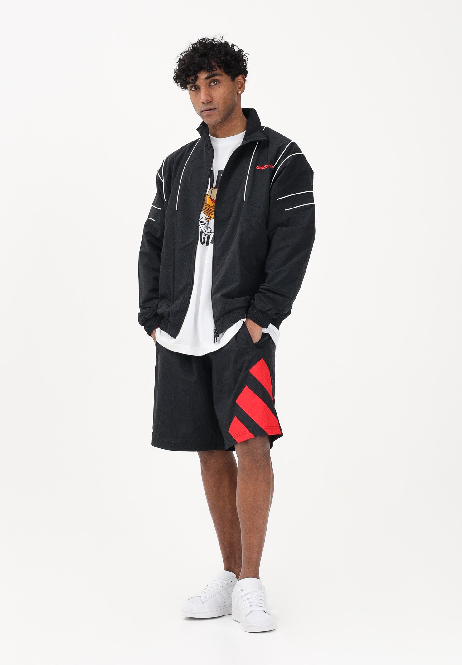 ADIDAS ORIGINALS Shorts sportivo ADICOLOR BLOCKED nero da uomo KD4072 . ADIDAS ORIGINALS 
