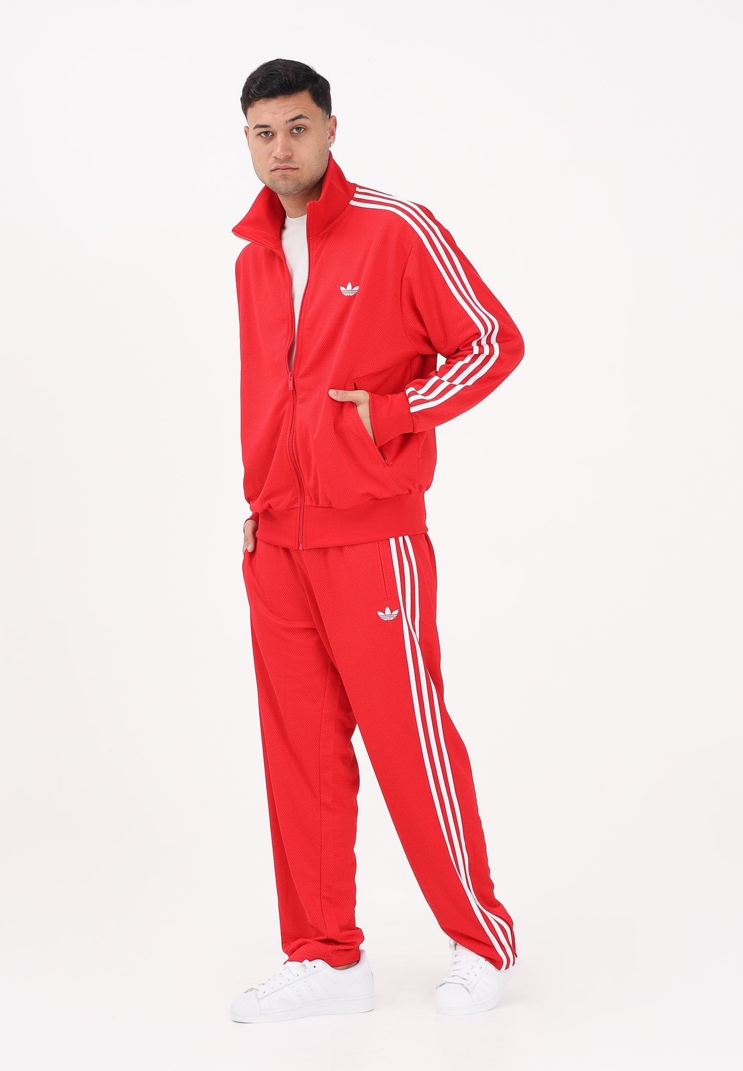 ADIDAS ORIGINALS Pantalone sportivo Firebird Adicolor Mesh rosso da uomo KD4078 . ADIDAS ORIGINALS 