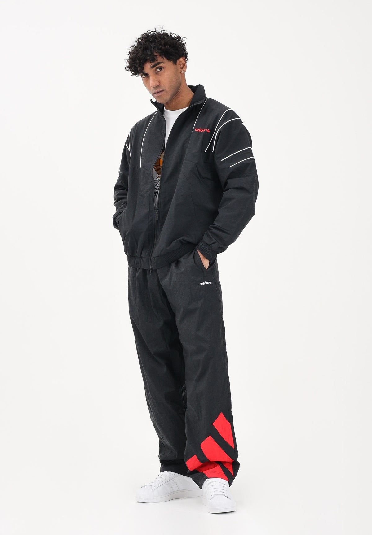 ADIDAS ORIGINALS Pantalone sportivo Adicolor Blocked nero da uomo KE0869 . ADIDAS ORIGINALS 