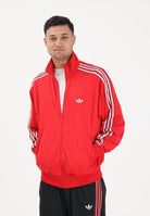 ADIDAS ORIGINALS Felpa con zip Firebird Loose Pinstripes rossa da uomo KE2149 . ADIDAS ORIGINALS 