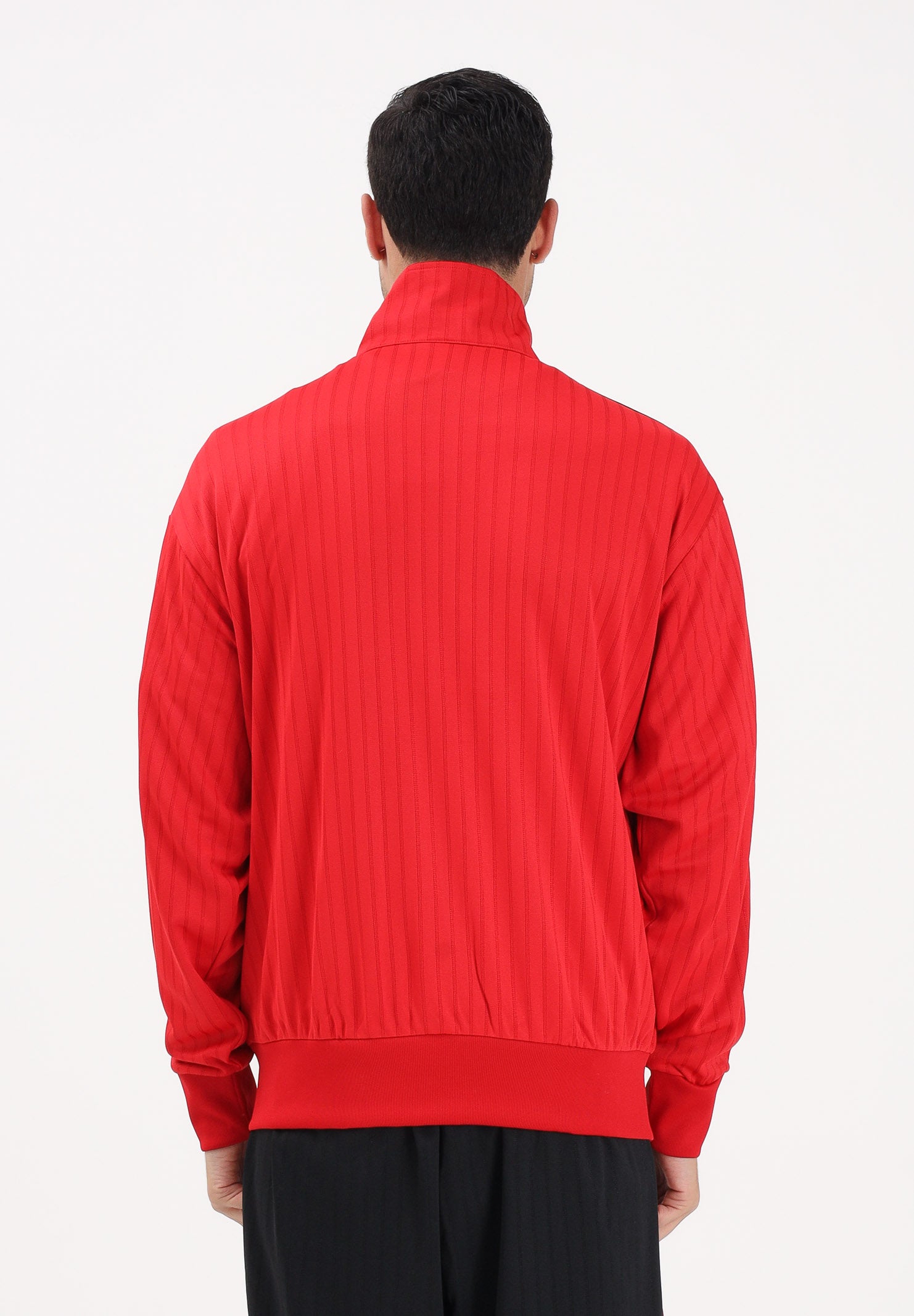 ADIDAS ORIGINALS Felpa con zip Firebird Loose Pinstripes rossa da uomo KE2149 . ADIDAS ORIGINALS 