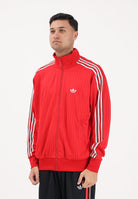 ADIDAS ORIGINALS Felpa con zip Firebird Loose Pinstripes rossa da uomo KE2149 . ADIDAS ORIGINALS 