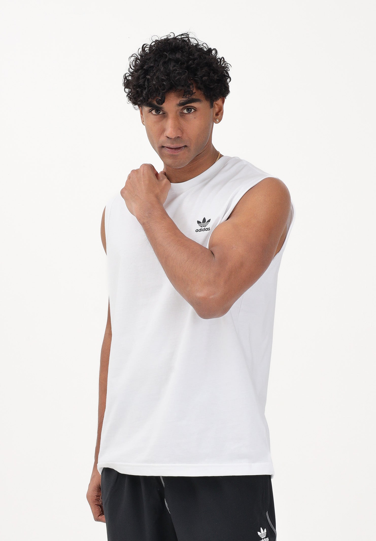 ADIDAS ORIGINALS Canotta Trefoil Essentials bianca da uomo KE3396 . ADIDAS ORIGINALS 