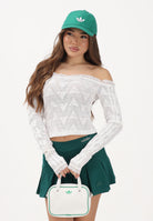 ADIDAS ORIGINALS Top a manica lunga Lace Bardot bianco da donna KE3458 . ADIDAS ORIGINALS 