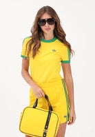 ADIDAS ORIGINALS T-shirt a manica corta 3 STRIPES gialla da donna KE9386 . ADIDAS ORIGINALS 