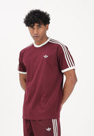 ADIDAS ORIGINALS T-shirt a manica corta 3 STRIPES bordeaux da uomo KQ9639 . ADIDAS ORIGINALS 