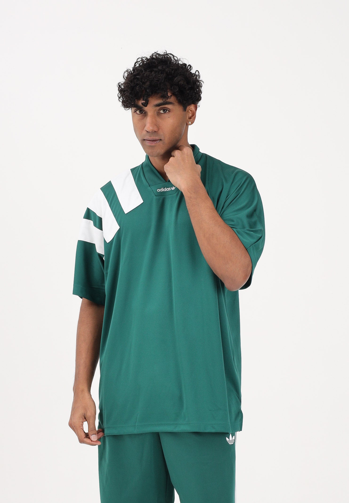 ADIDAS ORIGINALS T-shirt a manica corta ADICOLOR BLOCKED verde da uomo KT0574 . ADIDAS ORIGINALS 