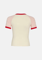 ADIDAS ORIGINALS T-shirt a manica corta 3 STRIPES SLIM HEART panna da bambina KT0837 . ADIDAS ORIGINALS 
