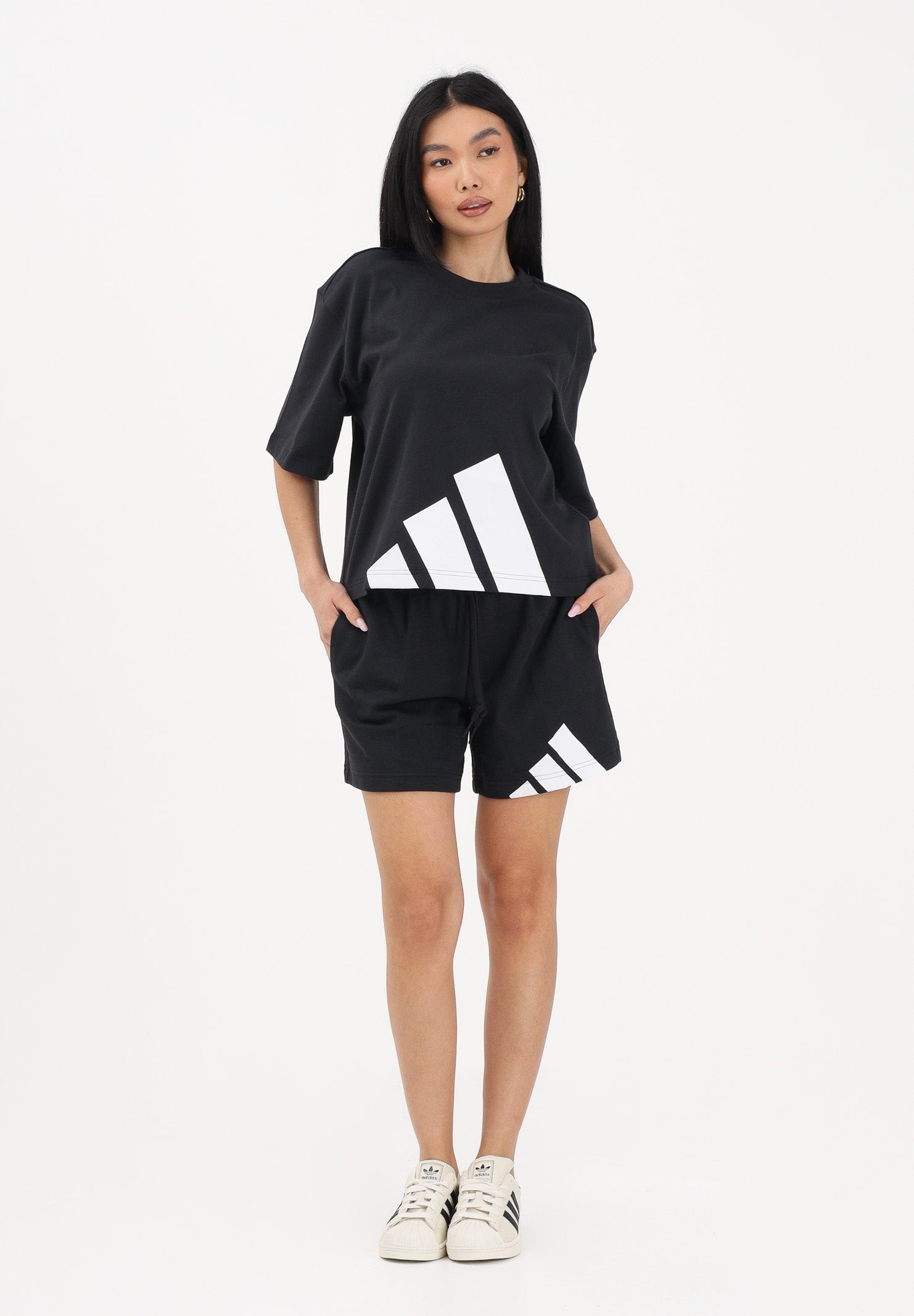 ADIDAS PERFORMANCE Shorts Essentials Big Logo French Terry nero da donna JC6262 . ADIDAS PERFORMANCE 