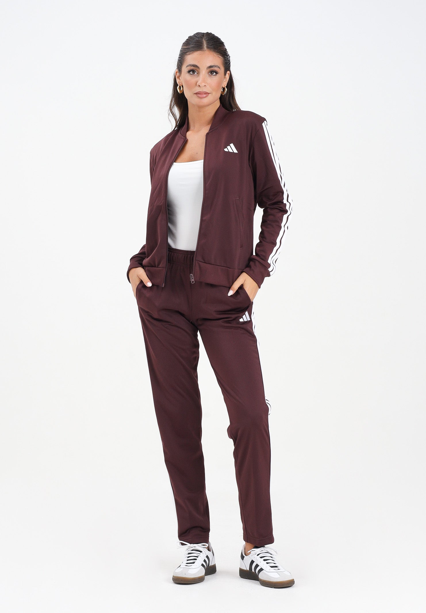 ADIDAS PERFORMANCE Tuta Essentials 3-Stripes bordeaux da donna JD2683 . ADIDAS PERFORMANCE 