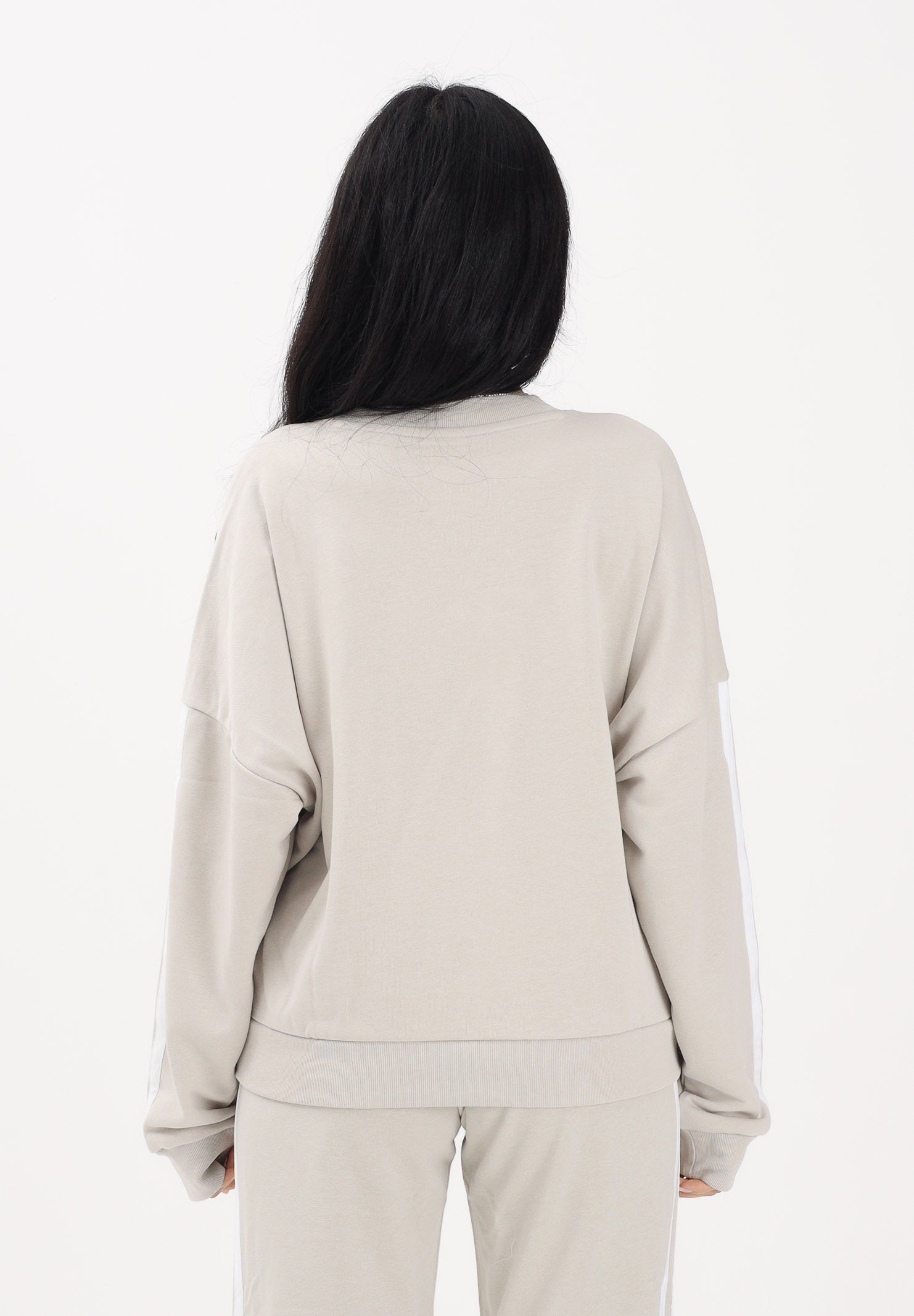 ADIDAS PERFORMANCE Felpa girocollo ESSENTIALS 3-STRIPES FRENCH TERRY beige da donna JE0014 . ADIDAS PERFORMANCE 