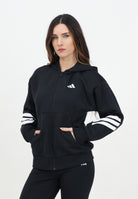 ADIDAS PERFORMANCE Felpa con zip Future Icons 3-Stripes nera da donna JE0171 . ADIDAS PERFORMANCE 