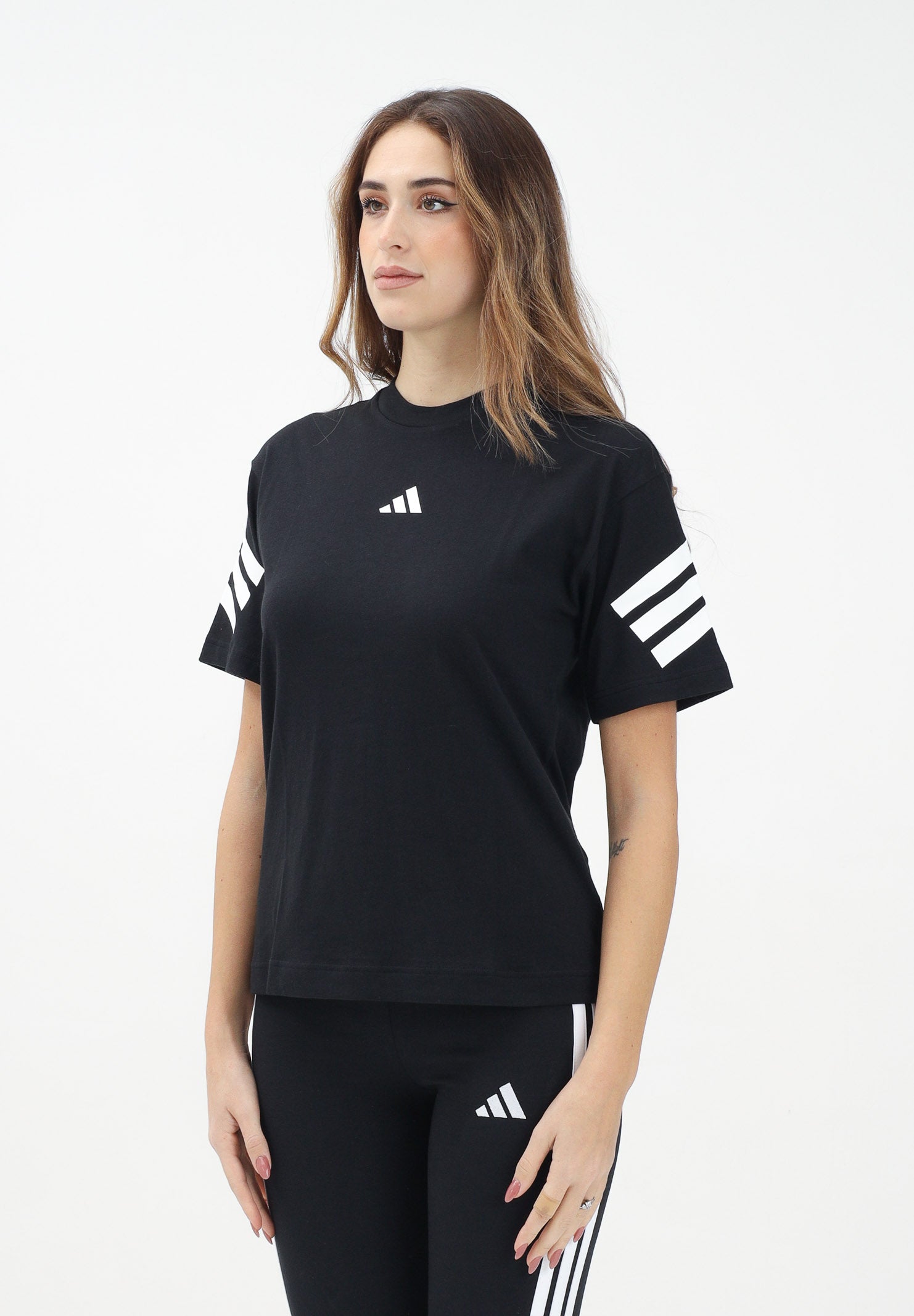 ADIDAS PERFORMANCE T-shirt a manica corta Future Icons 3-Stripes nera da donna JE0237 . ADIDAS PERFORMANCE 