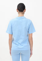 ADIDAS PERFORMANCE T-shirt a manica corta Essentials 3-Stripes Slim azzurra da donna JE1227 . ADIDAS PERFORMANCE 