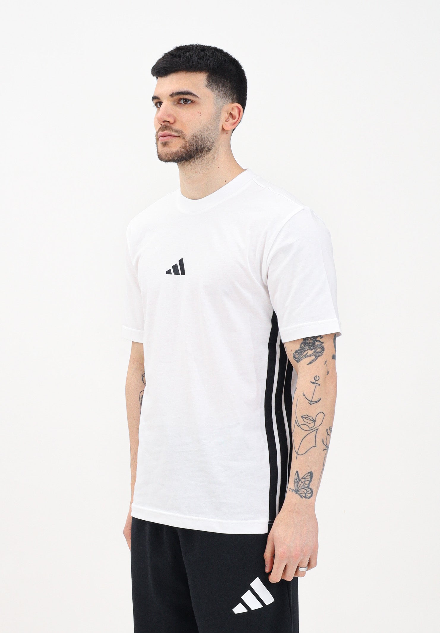 ADIDAS PERFORMANCE T-shirt a manica corta Essentials 3-Stripes Single Jersey bianca da uomo JE6388 . ADIDAS PERFORMANCE 