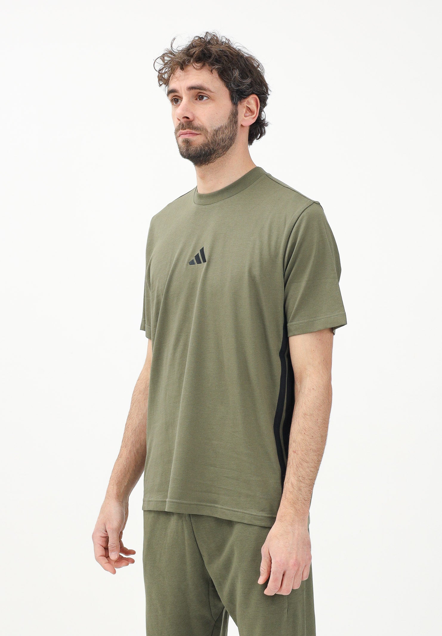 ADIDAS PERFORMANCE T-shirt a manica corta Essentials 3-Stripes verde da uomo JE6391 . ADIDAS PERFORMANCE 