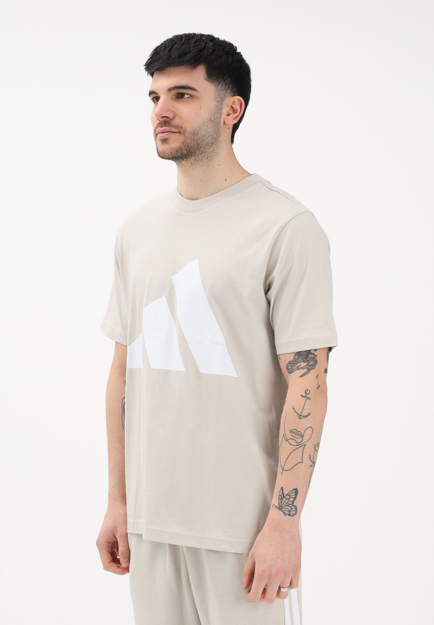 ADIDAS PERFORMANCE T-shirt a manica corta Essentials Big Logo beige da uomo JE8933 . ADIDAS PERFORMANCE 