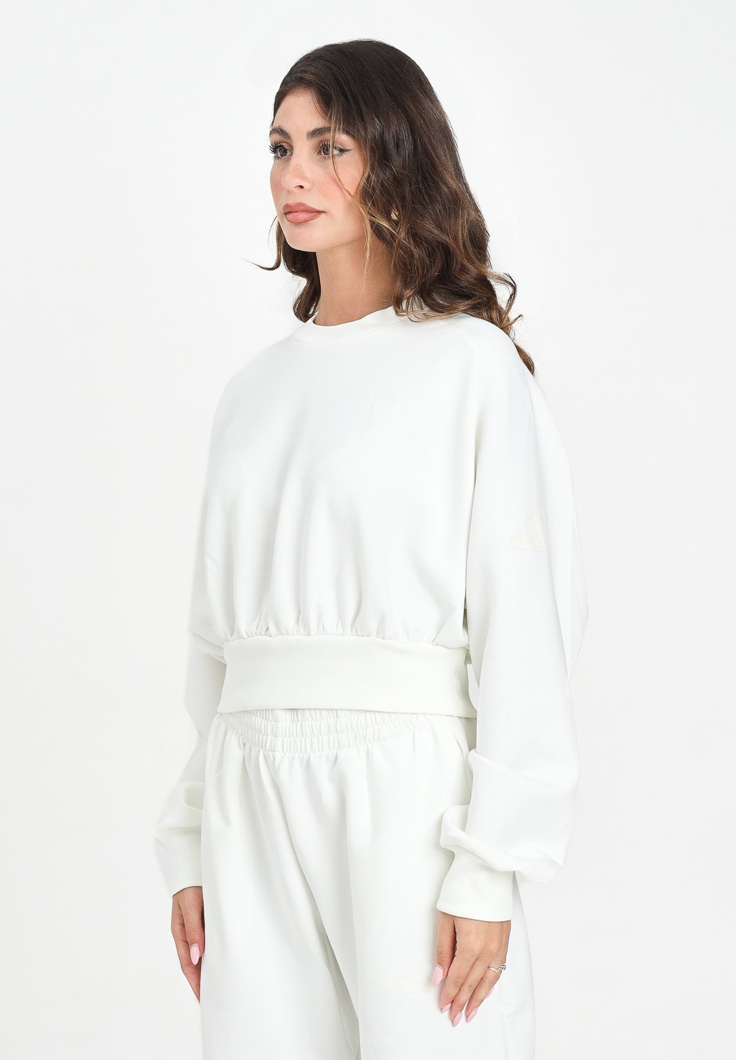ADIDAS PERFORMANCE Felpa girocollo Soft Lux Loose bianca da donna JV9893 . ADIDAS PERFORMANCE 