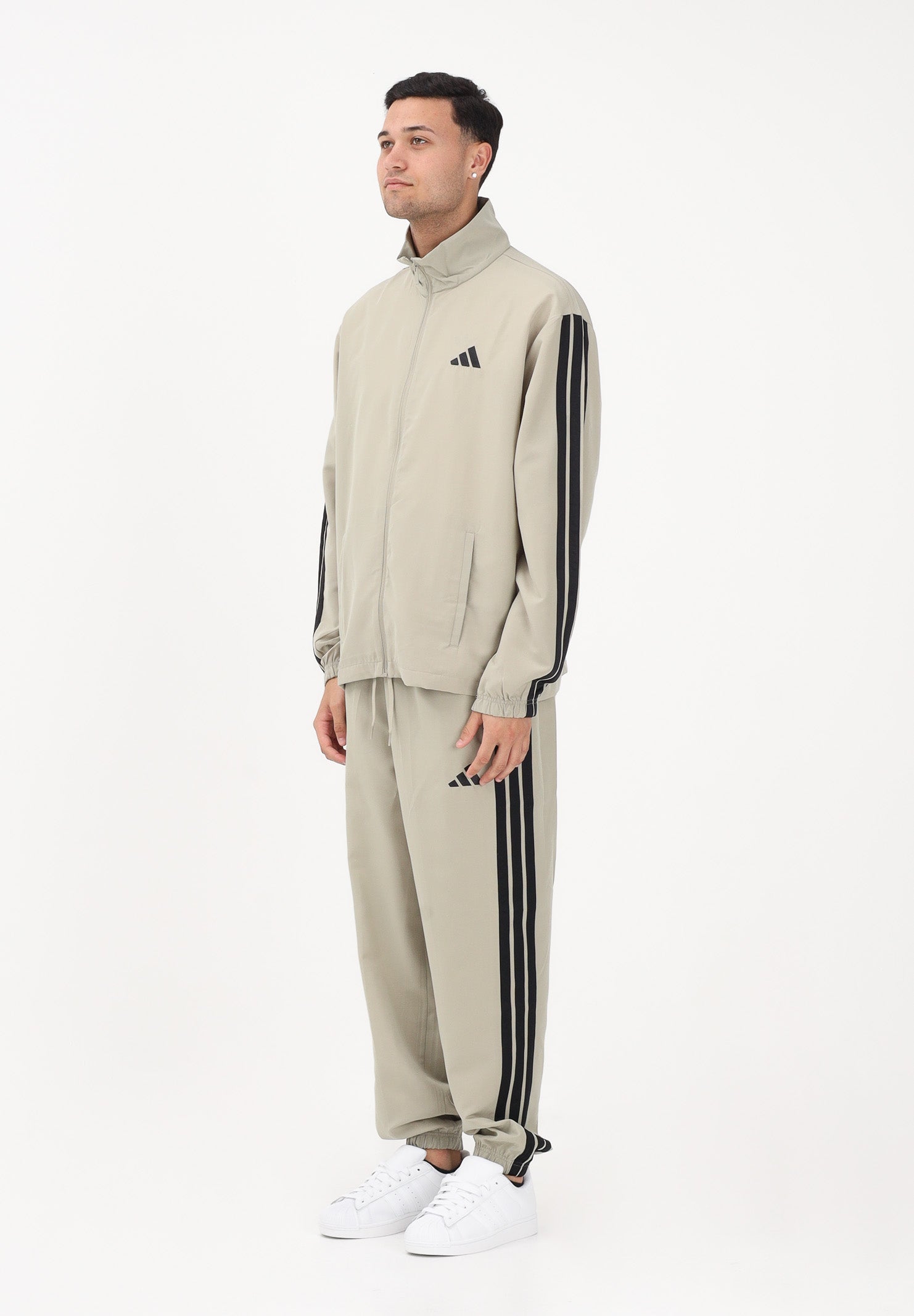 ADIDAS PERFORMANCE Tuta 3 STRIPES WOVEN sabbia da uomo JY7720 . ADIDAS PERFORMANCE 