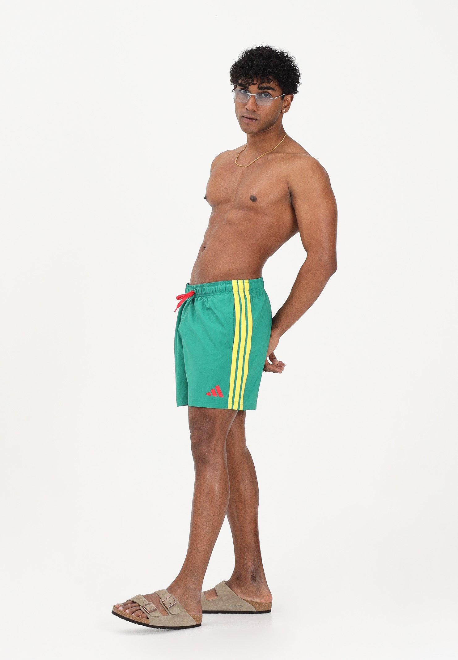 ADIDAS PERFORMANCE Shorts mare 3-Stripes Swim Shorts 5-Inch verde da uomo JY9789 . ADIDAS PERFORMANCE 