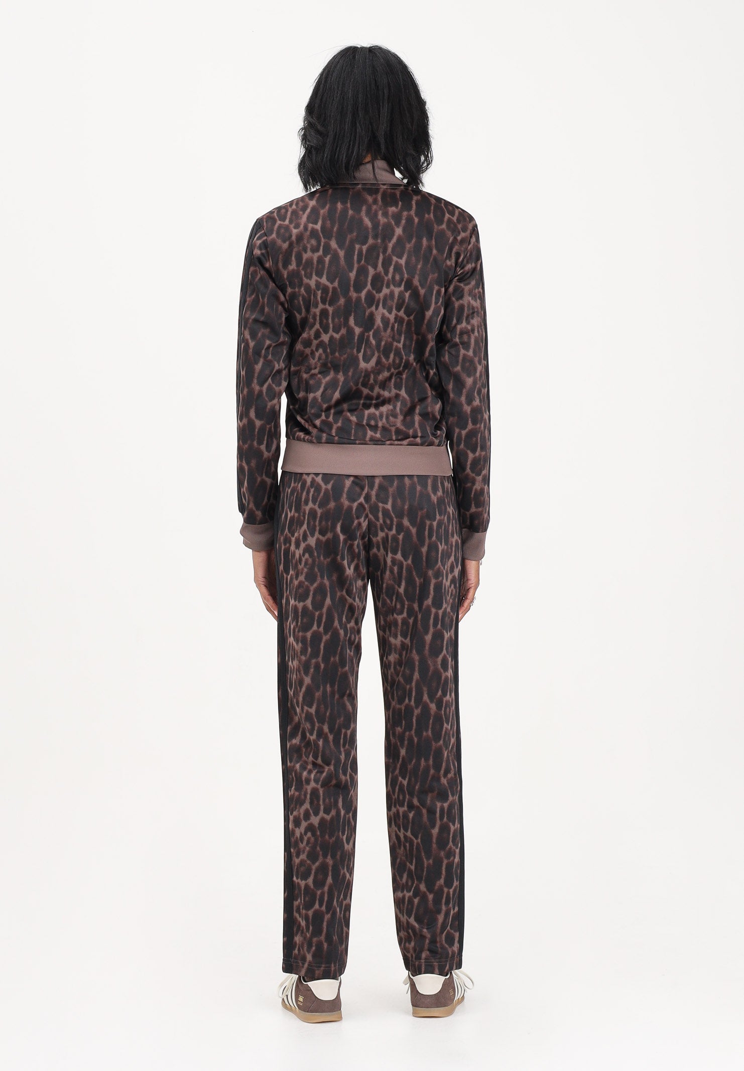 ADIDAS PERFORMANCE Tuta Essentials 3 Stripes Animal AOP marrone da donna JZ0927 . ADIDAS PERFORMANCE 