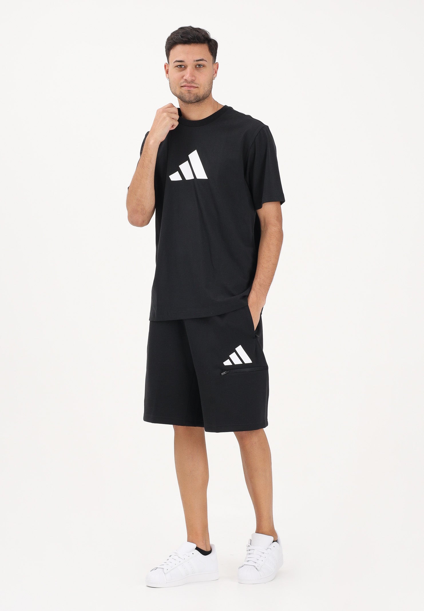 ADIDAS PERFORMANCE Shorts sportivo Future Icons Three Bar nero da uomo JZ9394 . ADIDAS PERFORMANCE 