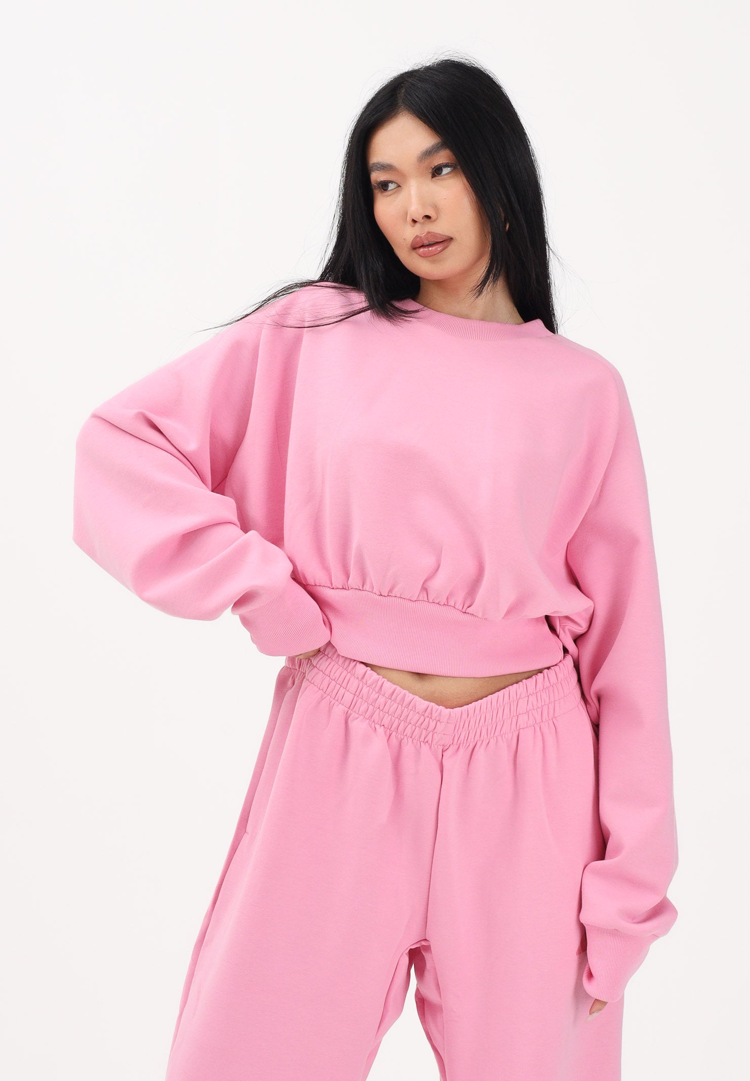 ADIDAS PERFORMANCE Felpa girocollo Soft Lux Loose rosa da donna KA7016 . ADIDAS PERFORMANCE 