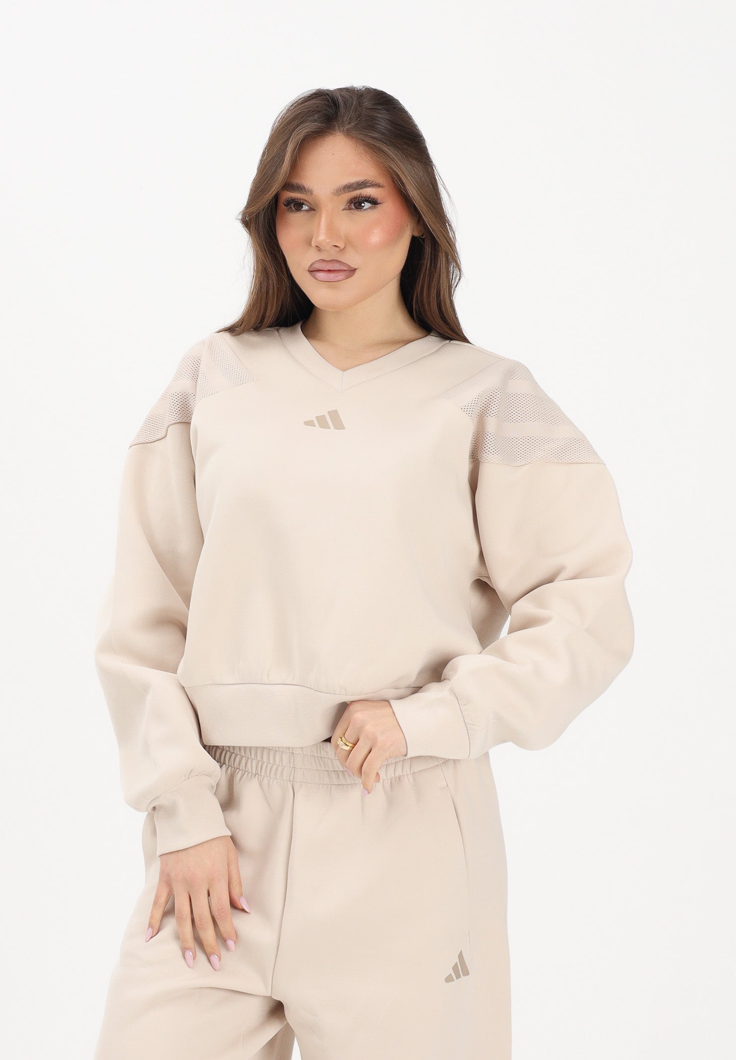 ADIDAS PERFORMANCE Felpa Future Icons Three Stripes beige da donna KB4244 . ADIDAS PERFORMANCE 